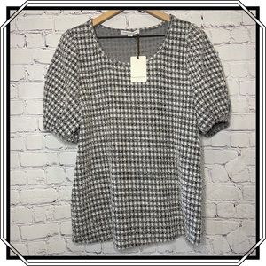 NWT Green Envelope Puff Sleeve Loose Fit Top Size Large